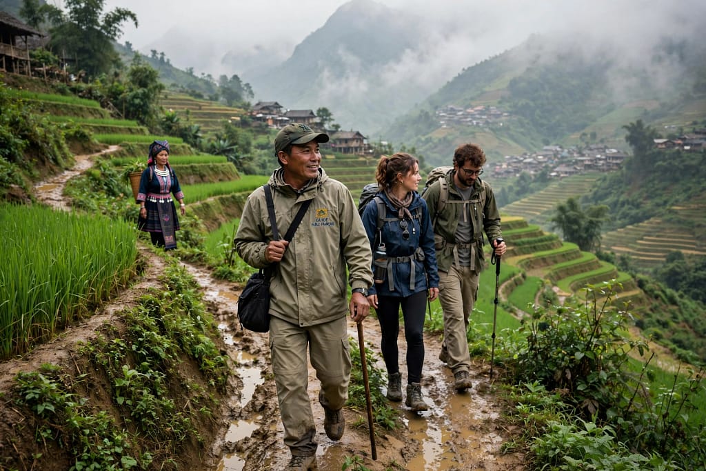trek Sapa guide francophone village Ta Van rizières