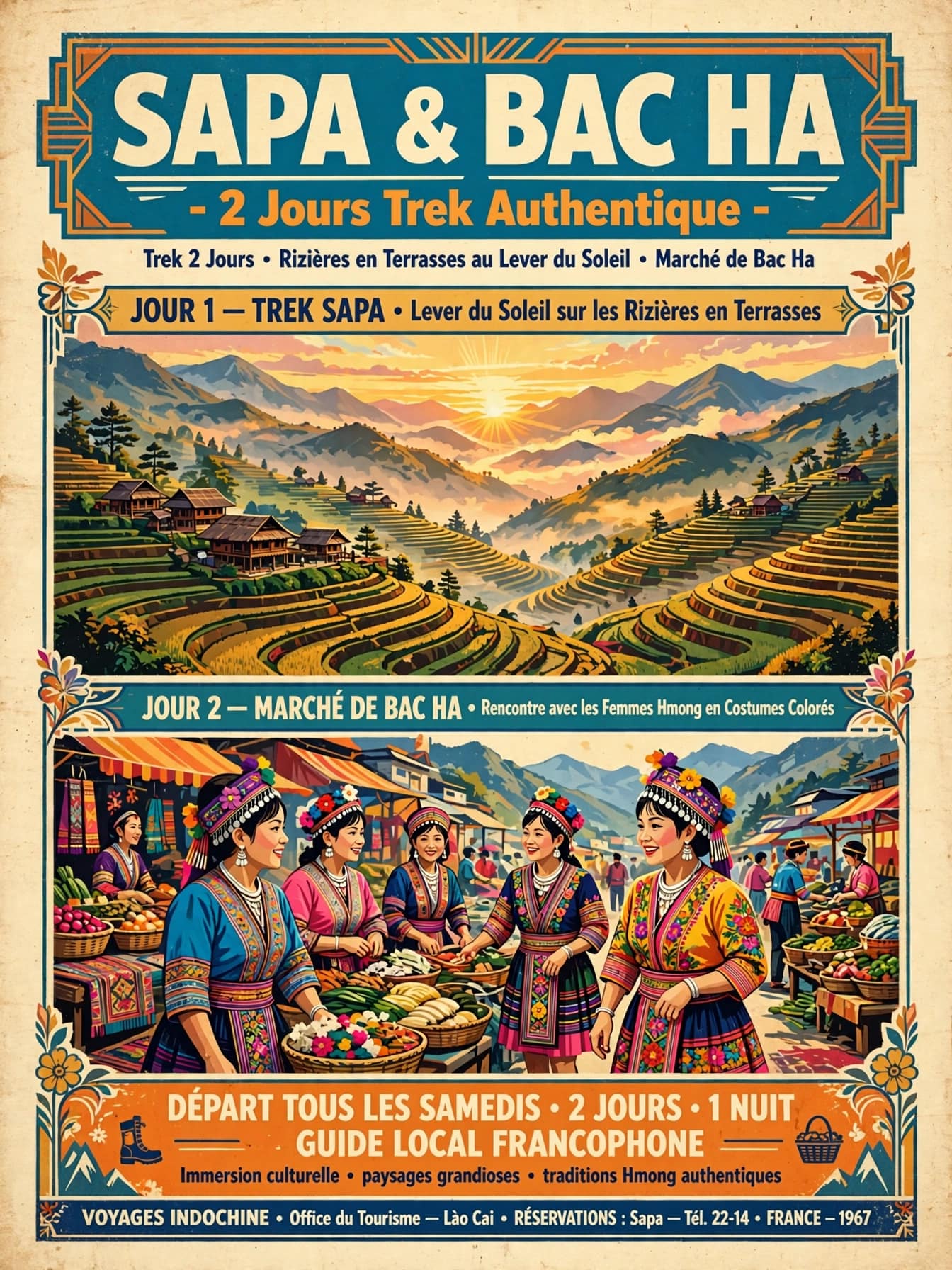 TOUR PRIVÉ 2 JOURS TREK À SAPA ET MARCHÉ DE BAC HA - L'IMMERSION AUTHENTIQUE