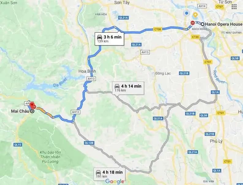 Comment se rendre de Mai Chau à Hanoi et vice versa ?